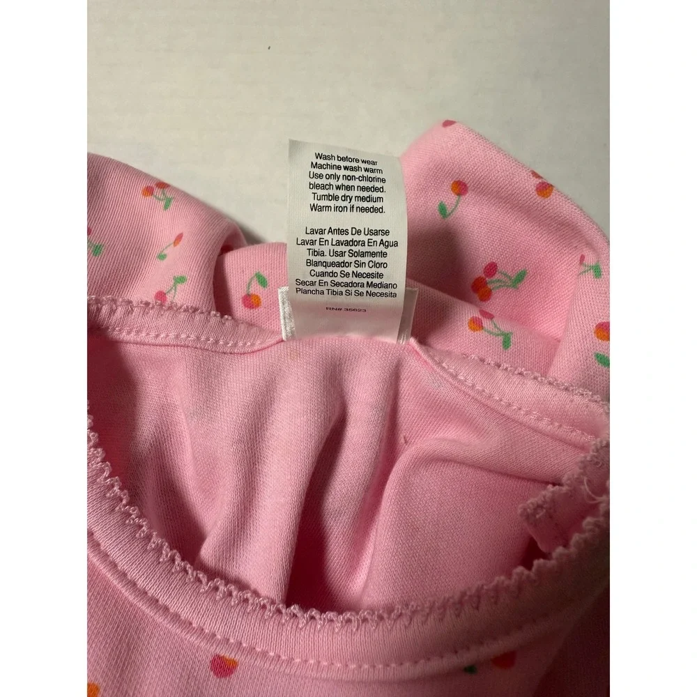 Vintage Carters Baby Girls Pink Cherry Print Bubble Romper 3-6M NWT 019-324
